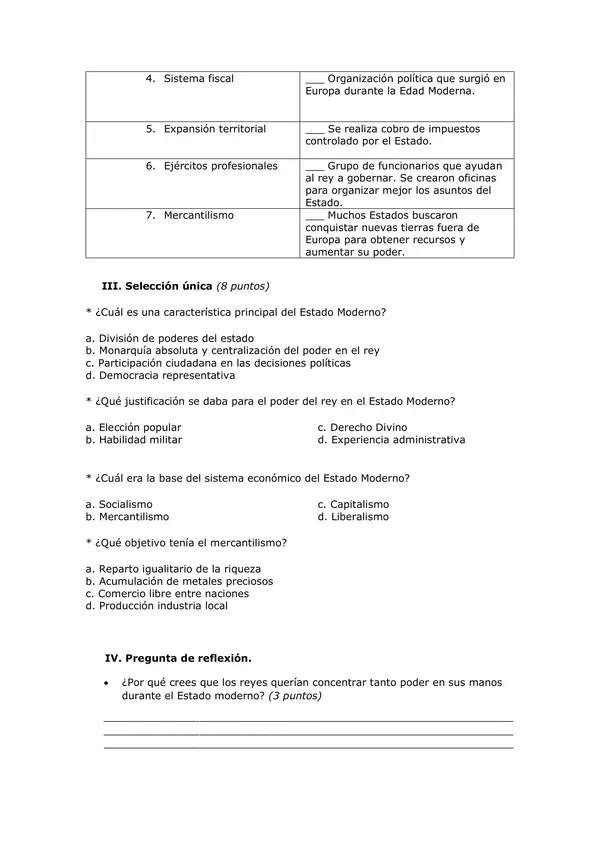 Evaluación Estado Moderno