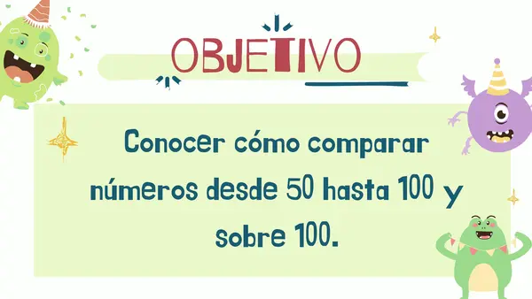 Comparación de numeros hasta 100 y sobre 100