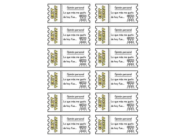 Ticket de salida - Todas las asignaturas
