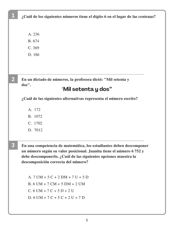 Ensayo SIMCE - Matemática 4to básico N° 2