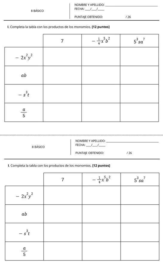 Multiplicación de expresiones algebraicas