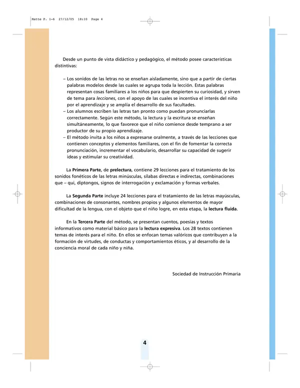 Libro completo para trabajar el método Matte.