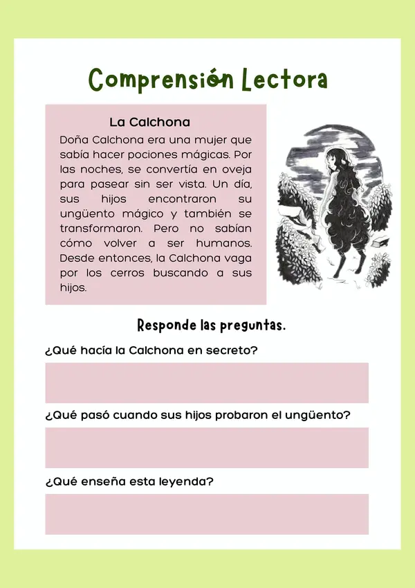 Comprensión Lectora Cortas 