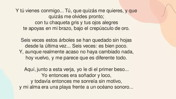 Comprensión lectora 4 "Segundo poema en la alameda"