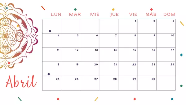 Calendario mensual 2022