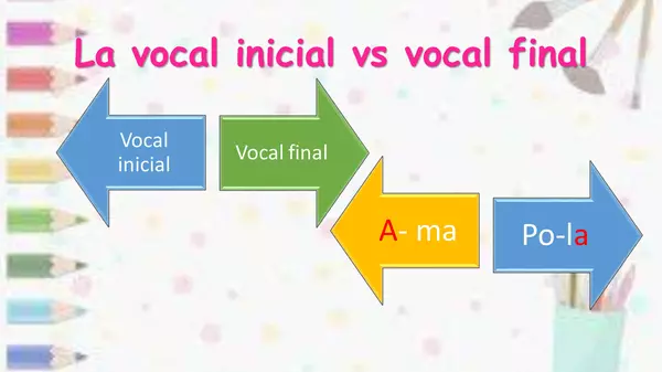 Juego de vocales (conciencia fonológica, vocal final)