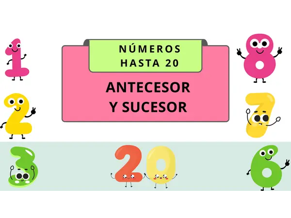 Antecesor y sucesor del 0 al 20