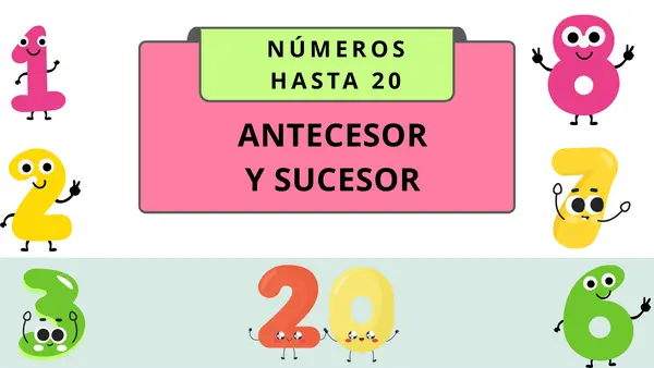 Antecesor y sucesor del 0 al 20