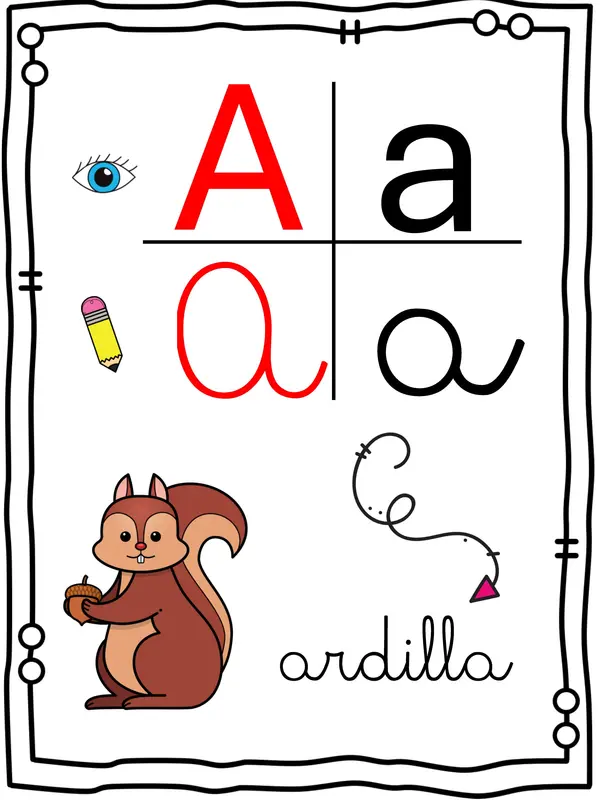 Abecedario tamaño carta 4 formas