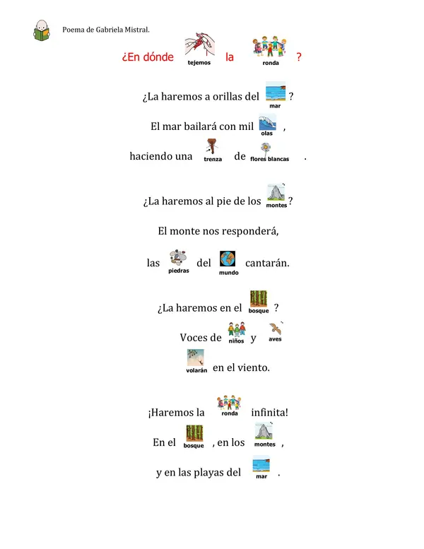 Guía Poema Gabriela Mistral adecuada