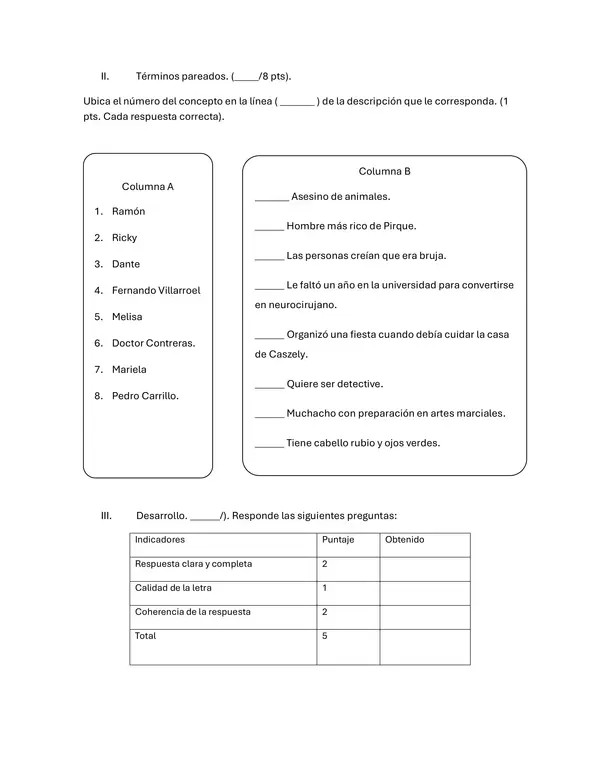 Evaluación Plan Lector El Chupacabras de Pirque