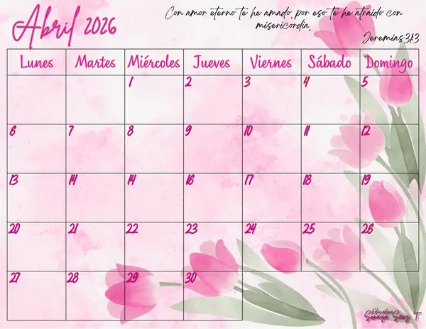 Planner 2026 tulipanes
